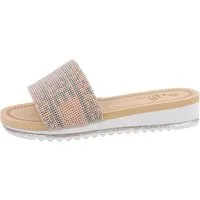 Ital-Design Damen Mules Freizeit Pantolette (86016974) Keilabsatz/Wedge Keilsandaletten in Beige
