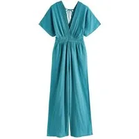 Next Jumpsuit Jumpsuit mit Ärmeln und weitem Beinschnitt (1-tlg)