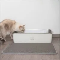 LucyBalu Katzentoilette Streumatte LOOMAT, zweilagiger Katzenklo Vorleger, Leicht zu reinigende Katzenstreu-Auffangmatte