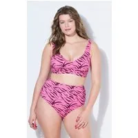 Studio Untold Soft-BH Bikini-Top Zebra Print drapierte Büste Softcups