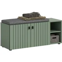 Home affaire Sitzbank TATIO, 106x43x37 cm, 2 Türen, 2 offene Fächer (Sitzbank und Sitzkissen), Garderobensitzbank, Sitzbank Flur mit Stauraum, Sitzkissen wählbar