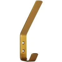 SO-TECH® Kleiderhaken doppelter Wandhaken, Edelstahl, 142 x 20 x 45 mm, (1-St), großer Jackenhaken mit abgerundeten Kanten gelb
