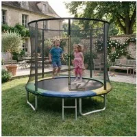 GUNJI Gartentrampolin 183/222/290/360 cm Kindertrampolin für den Garten, Ø 183 cm, (Ausgestattet mit Sicherheitsnetz, Trampolin und Leiter, Tragkraft 150 kg)