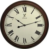 Holzwerk Wanduhr LEBACH Retro Vintage XXL Holz Quarzwanduhr (60 cm Ø, Nahezu lautloses Uhrwerk, römische Ziffern)