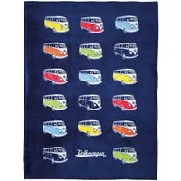 Wohndecke von Volkswagen (150x200cm), VW Collection by BRISA, weiche Kuscheldecke im VW T1 Bulli Design