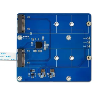 Raspberry Pi 5 PCIe to M.2 Dual NVMe SSD Expansion Board High-Speed Dual SSD 2280 Support NVMe Protocol with LED Indicat
