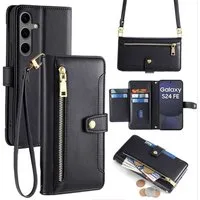 betterfon Handykette für Samsung Galaxy Leder Umhänge Hülle mit Kartenfächer, Hände frei – mit Silikonhülle & Schnur für flexiblen Alltag