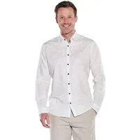 ENGBERS GERMANY Langarmhemd Herren Langarm-Hemd aus Leinen-Mix, Naturweiss