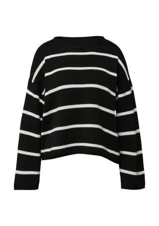 s.Oliver - Strickpullover schwarz/weiß - Gr. - 36
