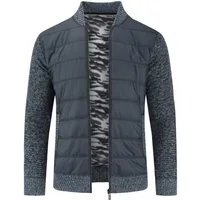Allthemen Strickjacke Herren Patchwork-Design Cardigan mit Reißverschluss