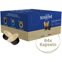 Caffè Borbone Kaffee Caffè Borbone Crema Superiore - 64x7g Kaffeekapseln, 1 x 7 g, 64 St. (kraftvoll und fein, Kompatibel Kaffeemaschinen Marke Nescafè®* Dolce Gusto)