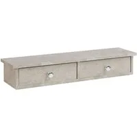 en.casa Wandregal, »Geeste« mit 2 Schubladen 60 x 15 x 10 cm Betonoptik, hell