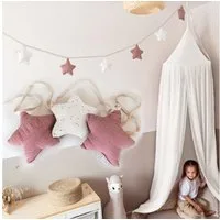 lilimaus Wimpelkette Sternenkette für Kinderzimmer - handgenähte Stoff-Girlande, handgefertigte Stoff-Girlande ca. 300 cm - Wimpel oder Sterne