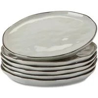 Mirabeau Geschirr-Set Teller 6er Set Biarré grau, Steinzeug