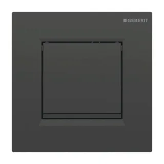 Geberit Urinal-Steuerung 116017DW1 Typ 30 pneumatisch, Kunststoff, Platte/Taste schwarz, Streifen schwarz matt