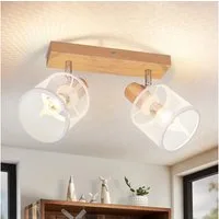ZMH Deckenstrahler 2 Flammig E14 Vintage Schwarz/Weiß Küchenlampe Wohnzimmer Flur, Dreh- und Schwenkbar, ohne Leuchtmittel, Schwenkbar 350° Vintage Deckenkeuchte Schlafzimmer