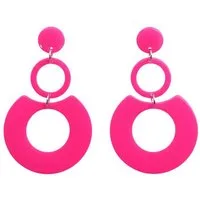 KARMA Paar Ohrhänger Damen Ohrringe bunt 6 cm vers. Farben (Statement-Ohrschmuck, 2-tlg., Sommer Accessoire), modern Damenohrringe Kreis groß