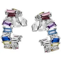 Firetti Paar Creolen Schmuck Geschenk Silber 925 Ohrschmuck Ohrringe Regenbogen, mit Zirkonia (synth)