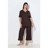 Ulla Popken Pyjama Pyjama Lochstickerei Halbarm Modalmix