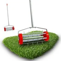 Grafner Rasenlüfter Rasenlüfter Walze Vertikutierer Rasenrolle Rasenbelüfter, 44,00 cm Arbeitsbreite, (Stk, 1-tlg., 1), Vertikutier-Roller, mit Stiel