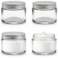 mikken Aufbewahrungsdose 4x Cremedose 100 ml Glastiegel mit Alu Deckel Kosmetikdose (4 St., 4er Set)