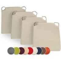 sunnypillow Stuhlkissen 4er Set Kissen Maße: 42 (vorne), 35 (hinten) x 40 x 5 cm