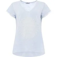 Zwillingsherz T-Shirt "Positive Mind" Fransen, V-Ausschnitt