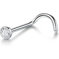 Karisma Schmuck Nasenpiercing aus Titan Nasenstecker mit Kristallstein (Bezel Setting) 2/2,5mm