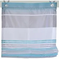 Kutti Raffrollo Jamaica, mit Hakenaufhängung, ohne Bohren, freihängend, halbtransparent, Polyester, gewebt, Streifen, mit Edelstahlhaken