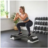 SPORTNOW Stepper mit 3 Stufen (15/20/25 cm) (Step Bench, 1-tlg., Aerobic Stepper), für Zuhause Fitnessstudio Büro Schwarz+Grau