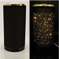 Online-Fuchs LED Tischleuchte mit Sternen und 30 LED´s in SCHWARZ Stimmungslicht Stehleuchte, LED fest integriert, ca. 27 cm hoch