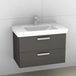 Artiqua 414 Waschtischunterschrank für Subway 2.0 717581 Stahlgrau Metallic, 414-WU2L-V68-7141-88 414-WU2L-V68-7141-88