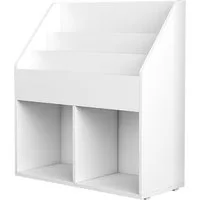 Vicco Bücherregal Conny, Weiß/Weiß, 72 x 79 cm mit großen Ablagen, 1-tlg.