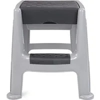 ONDIS24 Hocker Sitzhocker mit Trittleiter und Staufach bis 150 kg Aufstiegshilfe, 150 kg