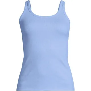 Ripp-Tanktop für Damen in Plus-Größe, Damen, size: plus, Blau, Elasthan/Baumwoll-Mischung, by Lands' End