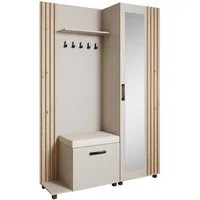 Beautysofa Garderoben-Set Livia – Design, Funktion und Ordnung in Perfektion, (Geräumiger Schuhschrank, mit praktischer Kleiderstange)