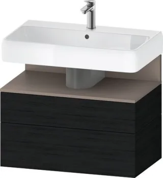Duravit Qatego Waschtischunterbau wandhängend Eiche Schwarz Matt 790x470x590 mm - QA4394043160000 QA4394043160000