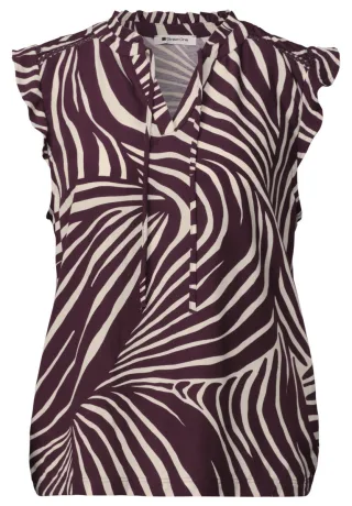 Street One - Bluse mit Allover-Muster rot - Gr. - 38