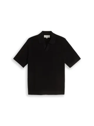 Denim Tom Tailor - Piqué Strick-Poloshirt aus Baumwolle black - Gr. - S