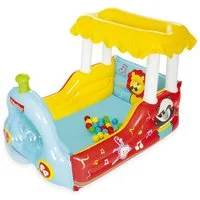 Bestway Aufblasbares Bällebad Fisher-Price Dampflok, Inkl. Hupe mit besonderem Sound