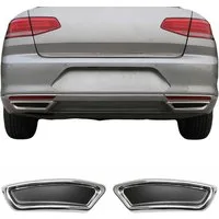 OMAC Zierleisten-Aufkleber Stoßstangen Auspuffrahmen für VW Passat B8 2014-2019 Edelstahl Chrom, (2tlg), Langlebig,Einfache Reinigung,Einfache Installation,Rostbeständig