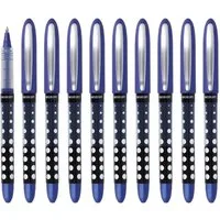 WESTCOTT Tintenroller Blau 10 Stück, Rollerball Pen mit blauer Tinte, 0,5 mm Strichstärke, (Vorteilspack, 10-tlg), transp. Füllstandsanzeige, Kapillartechnologie, ergonomischer Griff