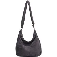 MIRROSI Umhängetasche Damen Schultertasche in Wildleder-Optik aus Stoff Crossbody Bag (Hobo Bag mit Reißverschlussfächern, verstellbarem Gurt, ca. 30 x 10 x 26 cm), Neue Kollektion Herbst/Winter 2026