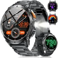 Zevelora Herren's AMOLED Telefonfunktion, 3ATM Wasserdicht Fitness Tracker Smartwatch (1.62 Zoll, Android/iOS), mit 110+ Sportmodi Fitnessuhr, 24/7 Herzfrequenz/Schlafmonitor