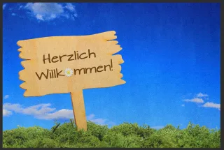 Fussmatte Herzlich Willkommen 10023 | Größe: 60 cm x 45 cm