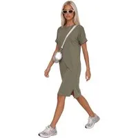 No Matter What Midikleid Basic Midi Kleid mit kurzen Ärmeln