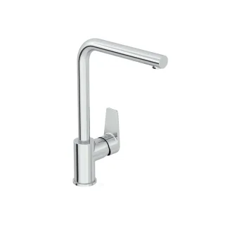 VitrA Flow Square Einhebel-Spültischmischer Niederdruck Höhe 32 cm mit schwenkbarem Chrom,A43397EXP A43397EXP