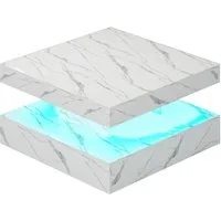 radelldar Couchtisch Quadratisch LED-Beleuchtung 2-in-1 (1-St), Moderner Wohnzimmertisch 78x78 cm mit Fernbedienung
