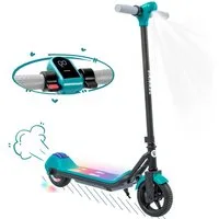 Vankel Cityroller E Scooter Kinder ab 6 Jahren, Elektro Kinderroller, Bluetooth, 8km, 14 km/h, E-Scooter, Cityroller mit Beleuchtung, LED-Display, farbige Lichter