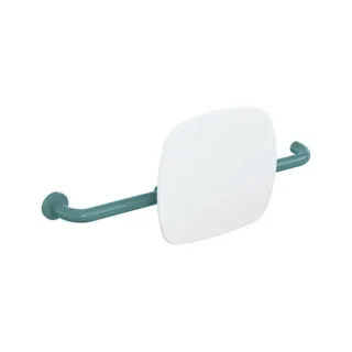 Hewi 801 Rückenstütze 801.51.9261L55 Wandabstand 150mm, Ausführung links, Lehne signalweiß, aquablau